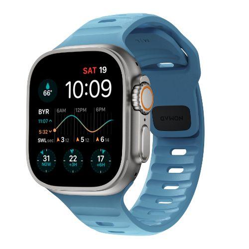 Apple Watch with Nomad Electric Blue watch strap
