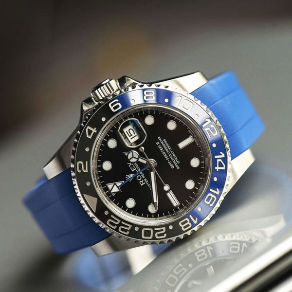 Blue Rubber strap with Rolex GMT Master