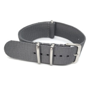 light gray nylon nato watch strap product picture - side view